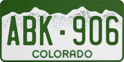 CO license plate ABK906