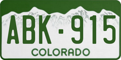 CO license plate ABK915