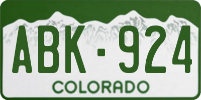 CO license plate ABK924