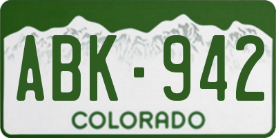 CO license plate ABK942
