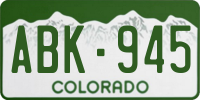 CO license plate ABK945