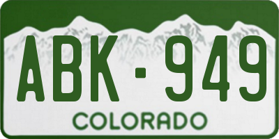 CO license plate ABK949