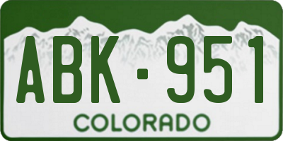 CO license plate ABK951