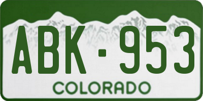 CO license plate ABK953