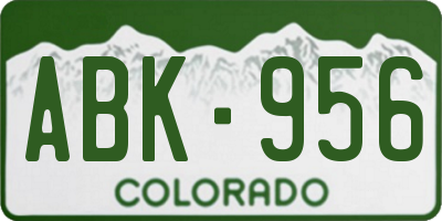 CO license plate ABK956