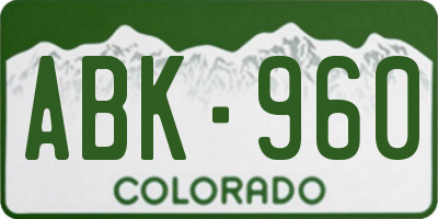 CO license plate ABK960