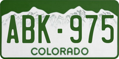 CO license plate ABK975