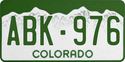 CO license plate ABK976