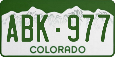 CO license plate ABK977