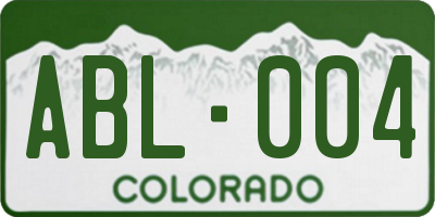 CO license plate ABL004