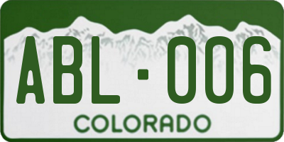 CO license plate ABL006