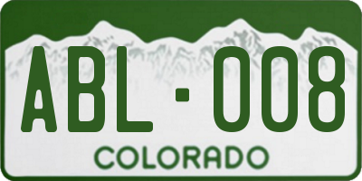 CO license plate ABL008