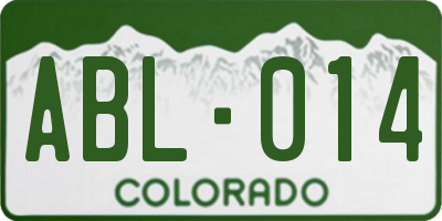 CO license plate ABL014