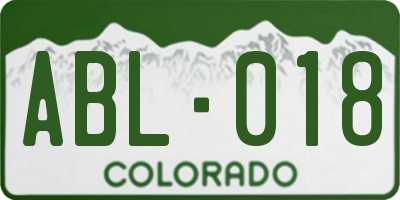 CO license plate ABL018