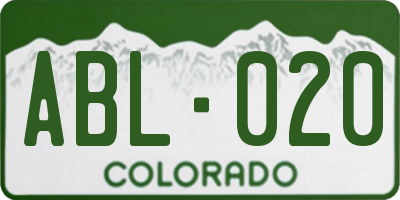 CO license plate ABL020