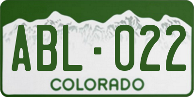 CO license plate ABL022