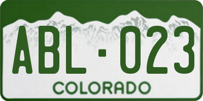 CO license plate ABL023