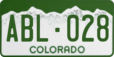 CO license plate ABL028