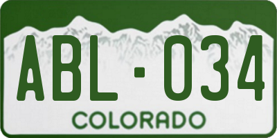 CO license plate ABL034