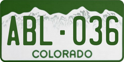 CO license plate ABL036