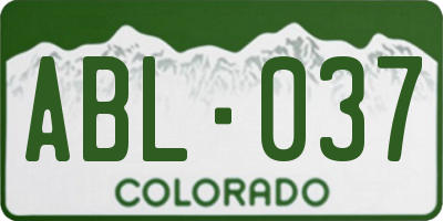 CO license plate ABL037