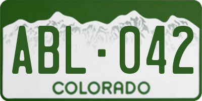 CO license plate ABL042