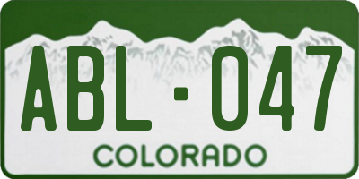 CO license plate ABL047