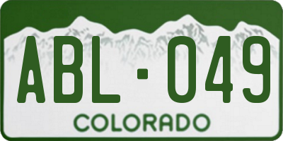 CO license plate ABL049