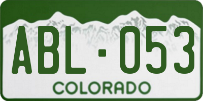 CO license plate ABL053
