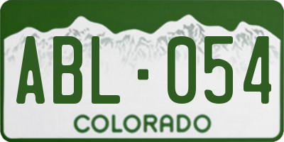CO license plate ABL054