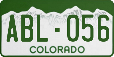 CO license plate ABL056