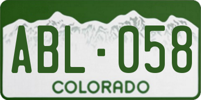 CO license plate ABL058