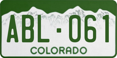 CO license plate ABL061