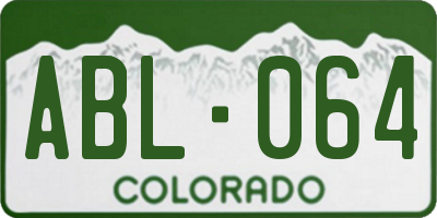 CO license plate ABL064