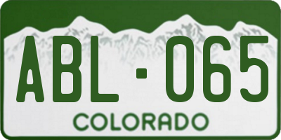 CO license plate ABL065
