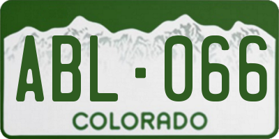 CO license plate ABL066