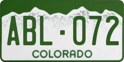 CO license plate ABL072