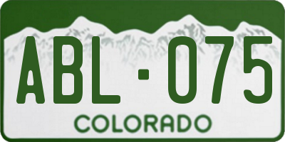 CO license plate ABL075