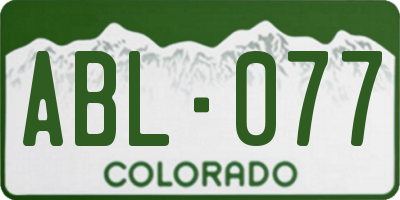 CO license plate ABL077