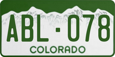 CO license plate ABL078