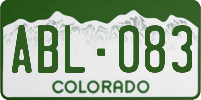 CO license plate ABL083