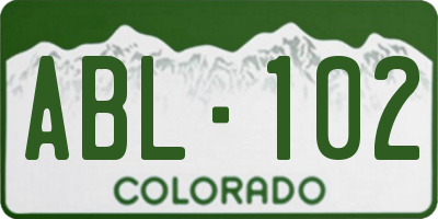 CO license plate ABL102