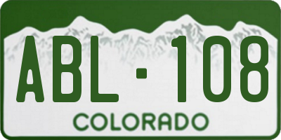 CO license plate ABL108