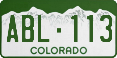 CO license plate ABL113