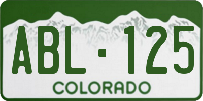 CO license plate ABL125