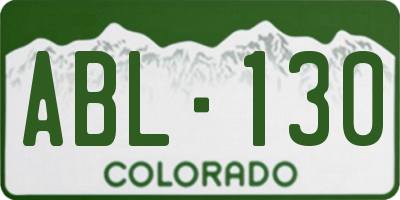 CO license plate ABL130