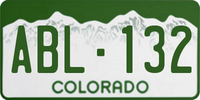 CO license plate ABL132