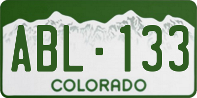 CO license plate ABL133