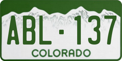 CO license plate ABL137