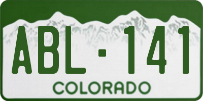 CO license plate ABL141